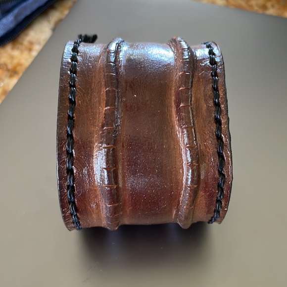 Vintage Leather Cuff Handmade Bracelet - Picture 3 of 6